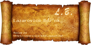 Lazarovics Bánk névjegykártya